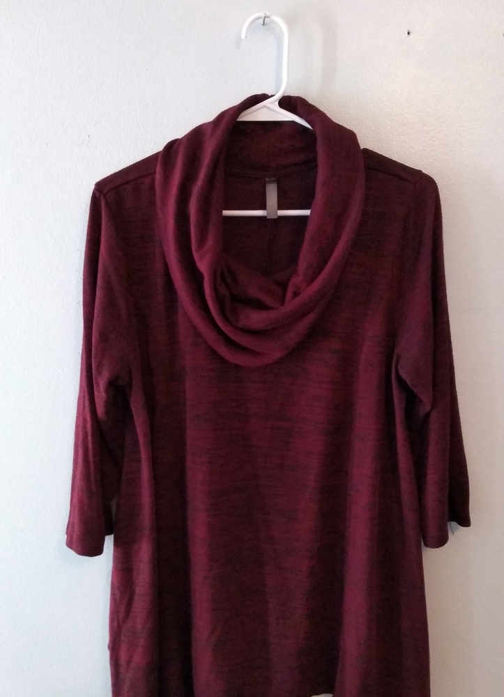 Plus burgundy cowl neck sweater